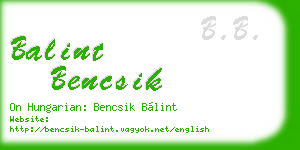 balint bencsik business card