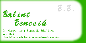 balint bencsik business card